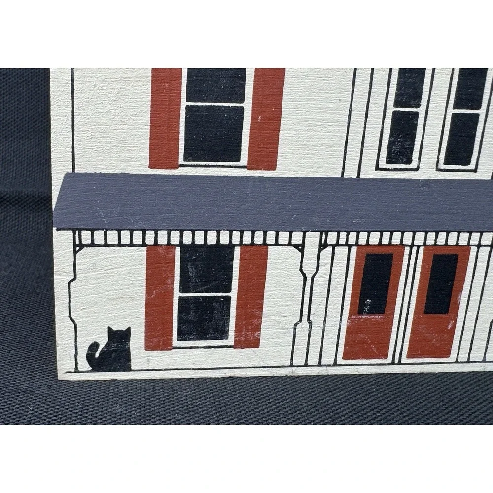 VTG 1986 Cat's Meow Village Wooden Keepsake The Canal Company Roscoe Village